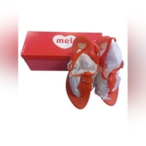 Mel NWT Owl Sandals Jelly Coral Size 7
